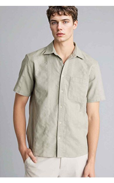 DeFacto Regular Fıt Polo Yaka Kısa Kollu Gömlek