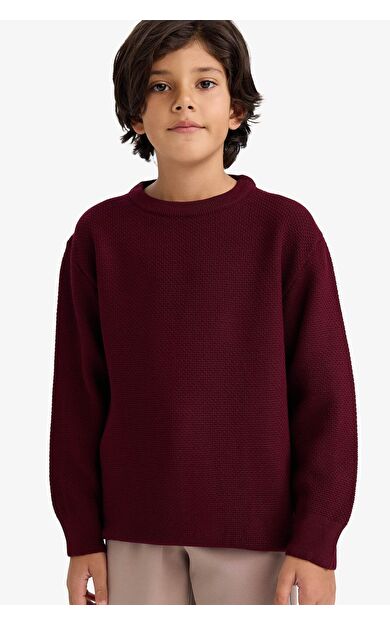 DeFacto Erkek Çocuk Regular Fit Bisiklet Yaka Kazak