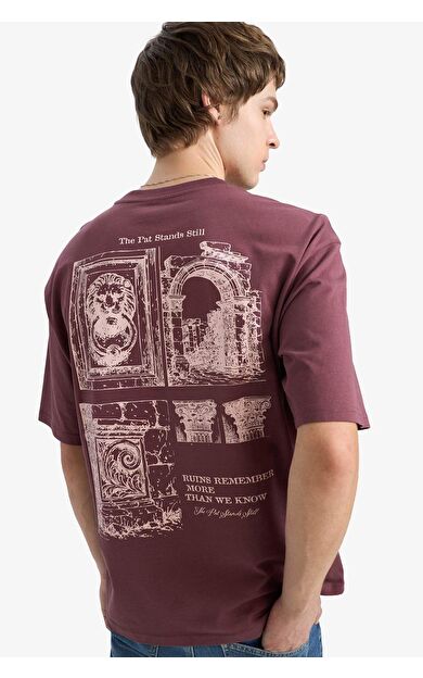 DeFacto %100 Pamuk Boxy Fit Baskılı Tişört