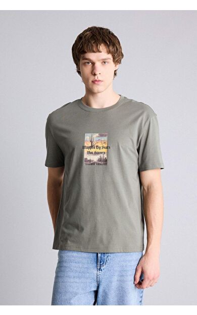 DeFacto %100 Pamuk Baskılı Tişört