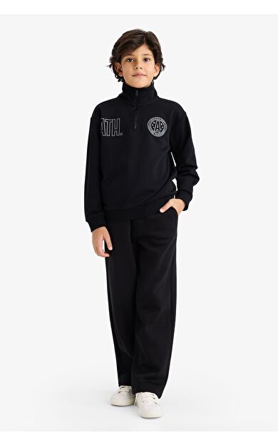 DeFacto Erkek Çocuk Oversize Geniş Kalıp Kalın Sweatshirt Kumaşı Pantolon