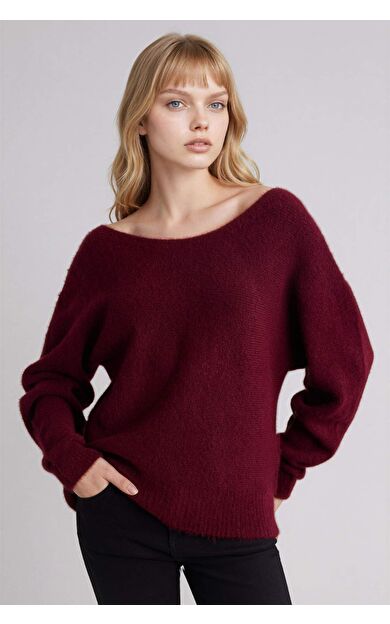 DeFacto Regular Fıt Kayık Yaka Kazak