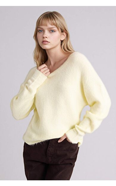 DeFacto Regular Fıt Kayık Yaka Kazak