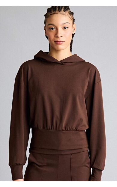 Kapüşonlu Sporcu Sweatshirt