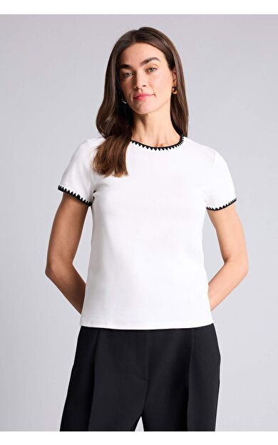 DeFacto Regular Fıt Bisiklet Yaka Ribana Kısa Kollu Tişört