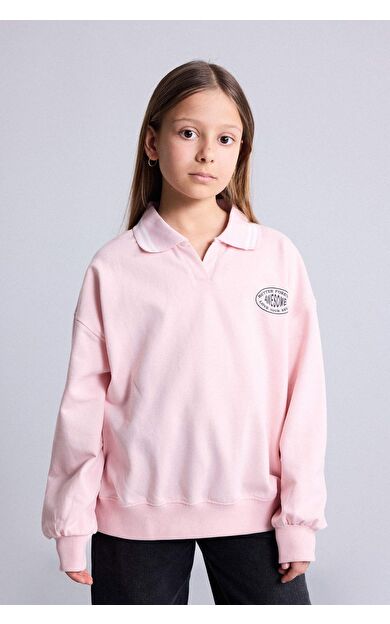 DeFacto Baskılı İçi Yumuşak Tüylü Sweatshirt Kız Çocuk