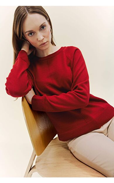 Yün Karışımlı Regular Fit Bisiklet Yaka Triko Tunik