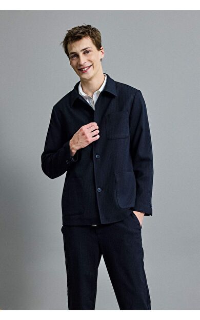 Relax Fit Pamuk Astarlı Twill Blazer Ceket