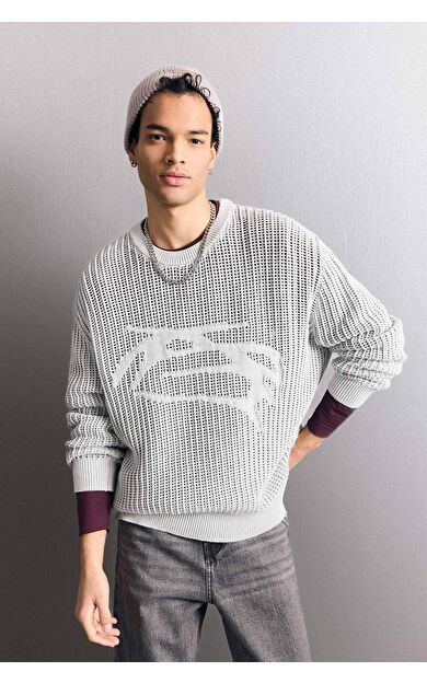 Bisiklet Yaka Ajurlu Triko Kazak