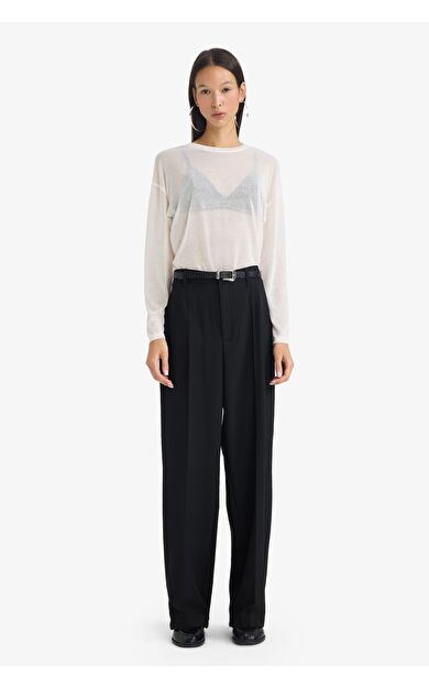 DeFacto Straight Fit Fleto Cepli Normal Bel Standart Boy Pantolon