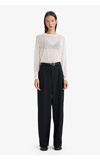 Straight Fit Fleto Cepli Normal Bel Standart Boy Pantolon