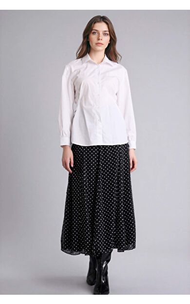 Baskılı Şifon Maxi Etek