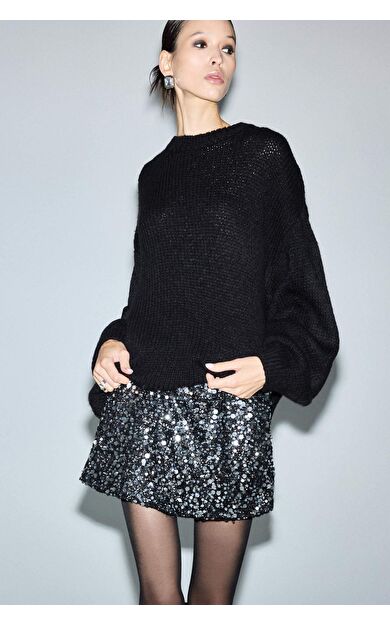 Oversize Geniş Kalıp Bisiklet Yaka Kazak