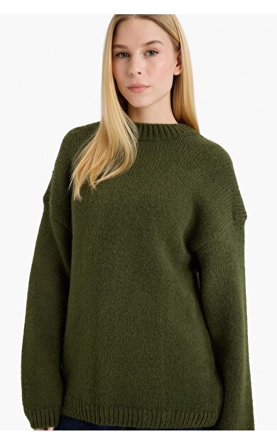 Oversize Geniş Kalıp Bisiklet Yaka Kazak