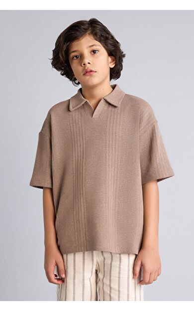 DeFacto Oversıze Apaş Yaka Kısa Kollu Polo Tişört Erkek Çocuk