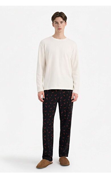 Regular Fit Sebze Baskılı Alt