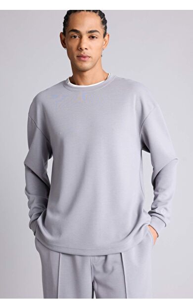 Boxy Fıt Skuba Dalgıç Kumaş Sweatshirt