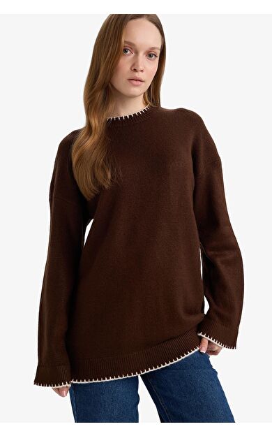 DeFacto Regular Fit Bisiklet Yaka Triko Kazak Tunik