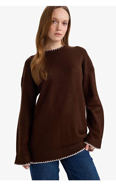 Regular Fit Bisiklet Yaka Triko Kazak Tunik