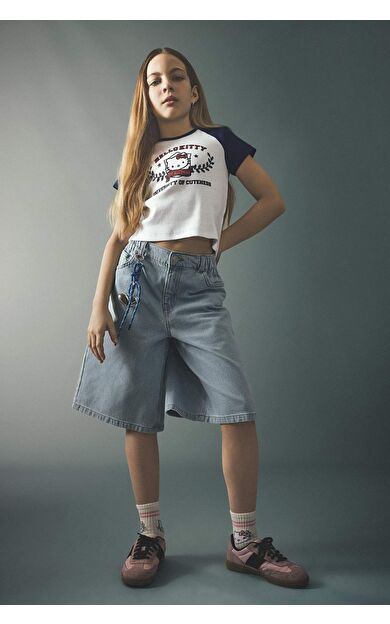 Jean Şort Kız Çocuk