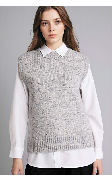 Regular Fit Bisiklet Yaka Triko Yelek