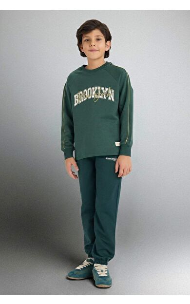 Erkek Çocuk Regular Fit Slogan Baskılı Pantolon