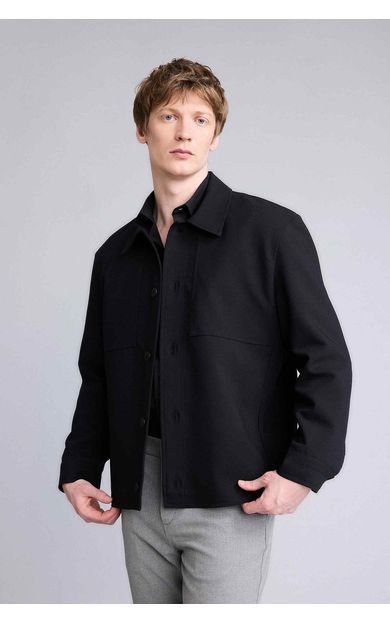 DeFacto Regular Fıt Polo Yaka Astarlı Blazer Ceket Siyah G6393AX26SPBK27