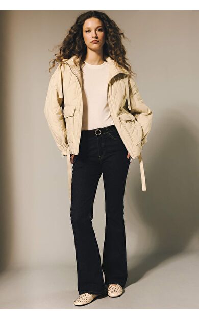 DeFacto Mia Flare Fit Yüksek Bel Uzun Jean Pantolon