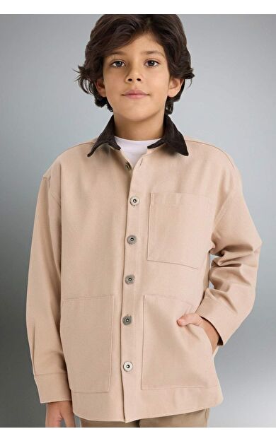 Erkek Çocuk Gömlek Yaka Gabardin Ceket