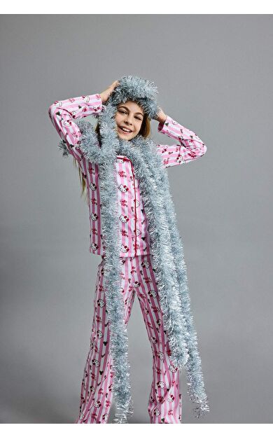 Kız Çocuk Hello Kitty Regular Fit 2'li Pijama Takımı