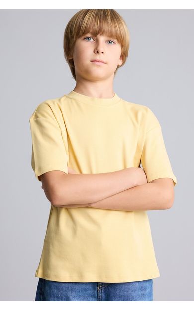 DeFacto %100 Pamuk Oversize Bisiklet Yaka Kısa Kollu Basic Erkek Çocuk Tişört.