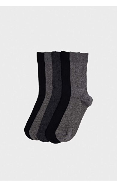 Erkek 5'li Pamuklu Uzun Çorap