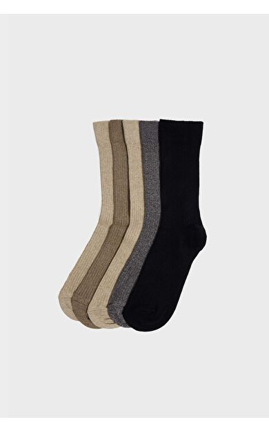 Erkek 5'li Pamuklu Uzun Çorap