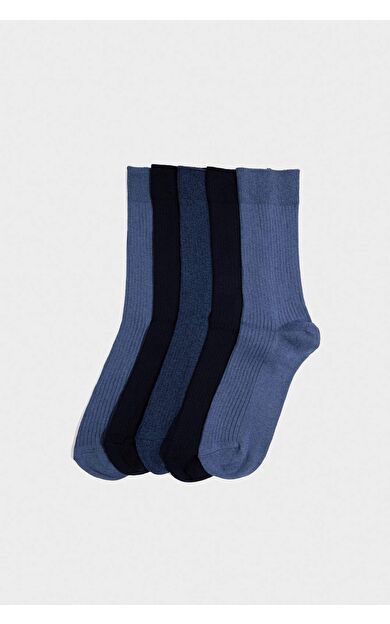 Erkek 5'li Pamuklu Uzun Çorap