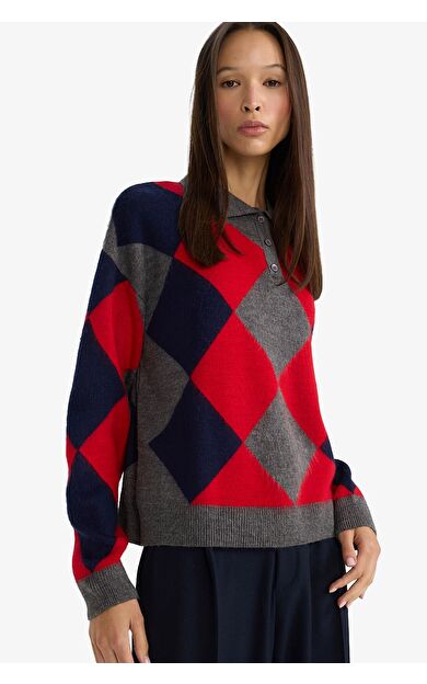 DeFacto Regular Fit Polo Yaka Triko Kazak