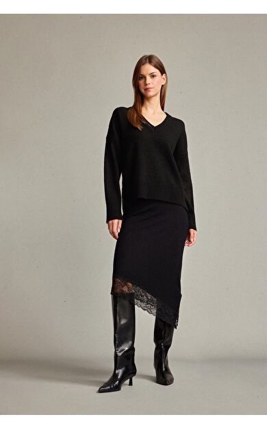 DeFacto Slim Fit Dar Kesim Normal Bel Midi Etek