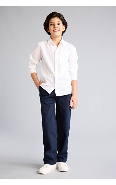 DeFacto Loose Fıt Düz Paça Gabardin Pantolon Erkek Çocuk