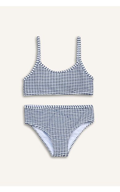 DeFacto Pötikareli İndigo Bikini Kız Çocuk