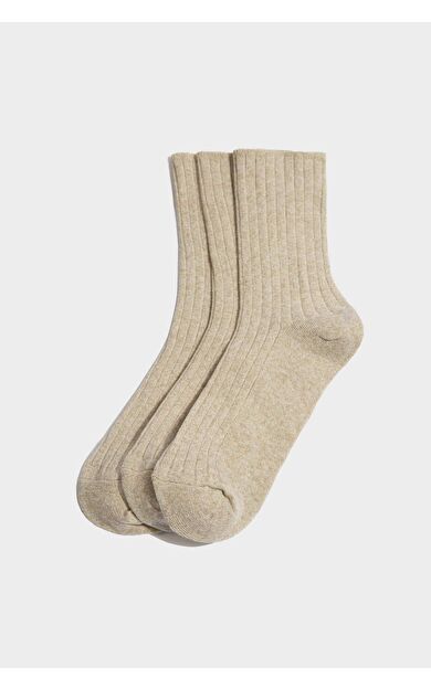 Kadın 3'lü Pamuk Akrilik Uzun Çorap