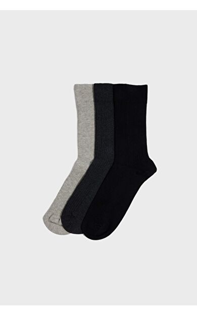 Erkek 3'lü Pamuklu Uzun Çorap