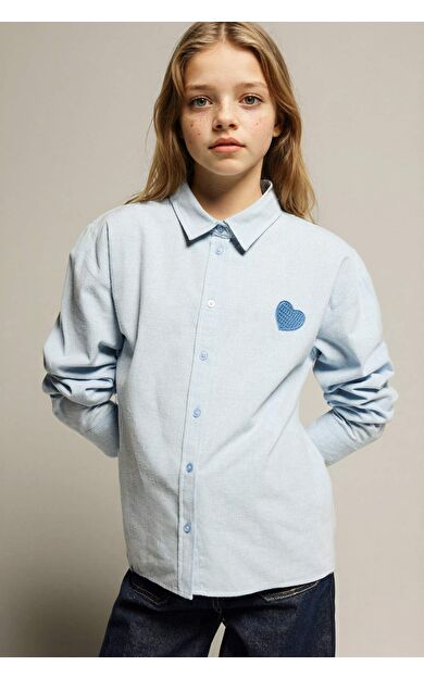 Kız Çocuk Poplin Uzun Kollu Gömlek