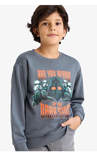 DeFacto Erkek Çocuk Star Wars Bisiklet Yaka Sweatshirt