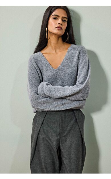 Regular Fit V Yaka Triko Kazak