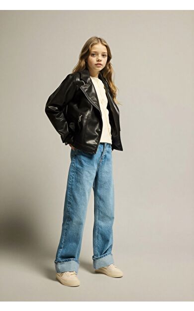 DeFacto Kız Çocuk Straight Wide Geniş Paça Jean Pantolon