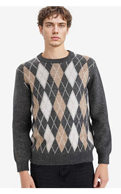 Baklava Desenli Triko Kazak