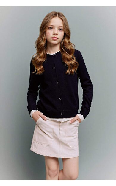 Kız Çocuk Bisiklet Yaka Hırka