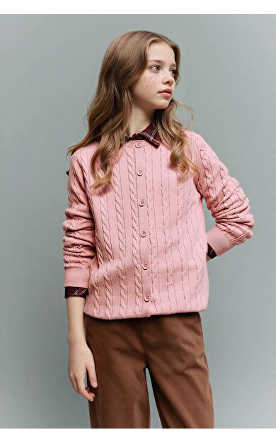 Bisiklet Yaka Hırka Kız Çocuk