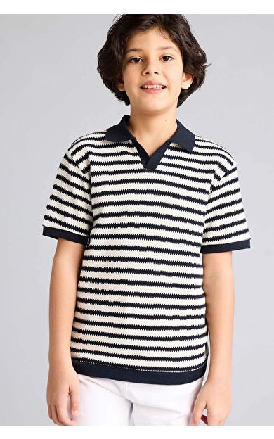 DeFacto Regular Fıt Apaş Yaka Kısa Kollu Polo Tişört Erkek Çocuk