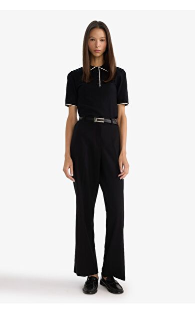 DeFacto Straight Fit Çift Cepli Normal Bel Düz Paça Pantolon