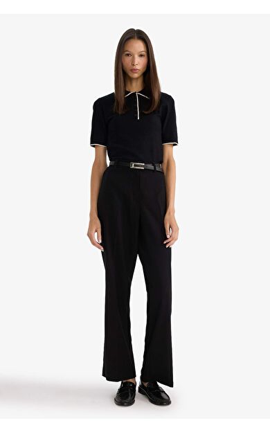Straight Fit Çift Cepli Normal Bel Düz Paça Pantolon